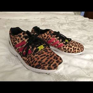 Barely worn adorable cheetah print adidas